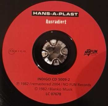 CD Hans-A-Plast: Ausradiert