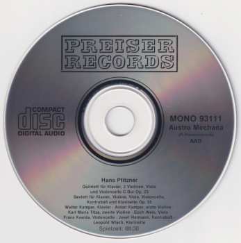 CD Hans Pfitzner: Quintett Op. 23 · Sextett Op. 55