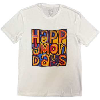 Merch Happy Mondays: Happy Mondays Unisex T-shirt: Greatest Hits (white) (small) S