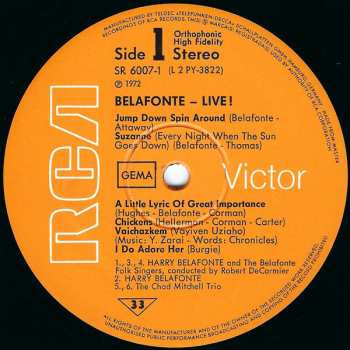 2LP/Zestaw pudełkowy Harry Belafonte: Belafonte Live!