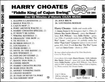 CD Harry Choates: The Fiddle King Of Cajun Swing