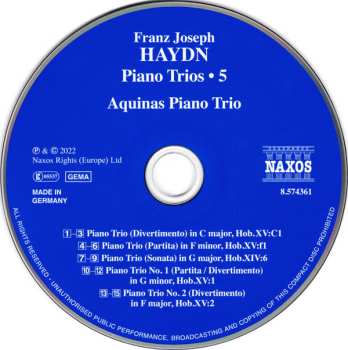 CD Joseph Haydn: Piano Trios • 5