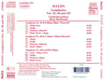 CD Joseph Haydn: Symphonies No. 45 "Farewell" • No. 48 "Maria Theresia" • No. 102