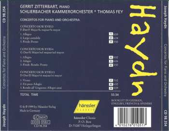 CD Joseph Haydn: Konzerte Für Klavier Und Orchester = Concertos For Piano And Orchestra (F-Dur/F Major - G-Dur/G Major  - D-Dur/D Major)