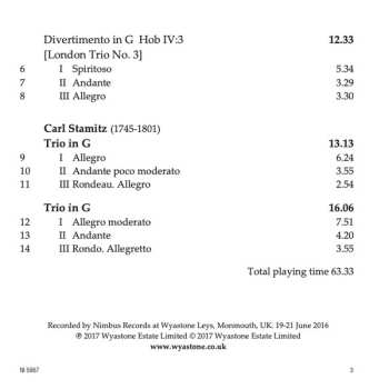 CD Joseph Haydn: 'London Trios'