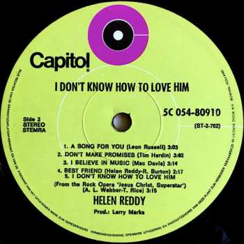 LP Helen Reddy: I Don't Know How To Love Him