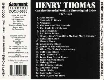 CD Henry Thomas: "Ragtime Texas" - Complete Recorded Works In Chronological Order (1927-1929)