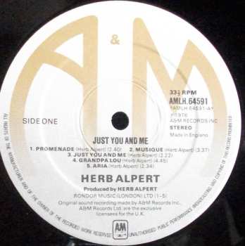 LP Herb Alpert: Just You And Me