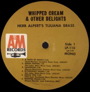 LP Herb Alpert & The Tijuana Brass: Whipped Cream & Other Delights