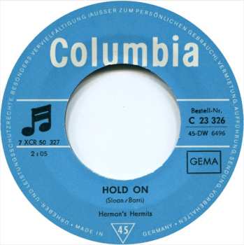 SP Herman's Hermits: Dandy / Hold On