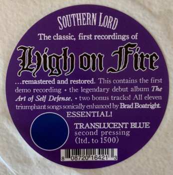 2LP High On Fire: The Art Of Self Defense CLR | LTD