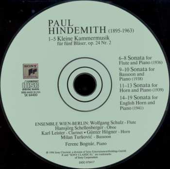CD Paul Hindemith: Kleine Kammermusik, Sonaten