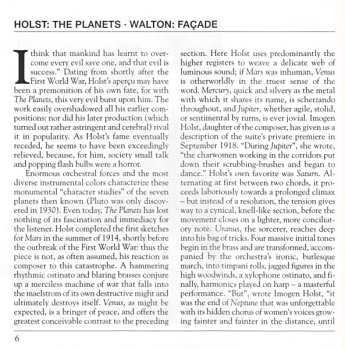 CD Leonard Bernstein: Holst: The Planets / Walton: Façade