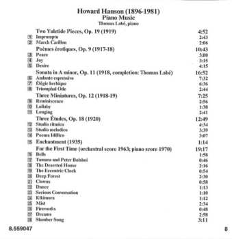 CD Howard Hanson: Piano Sonata • Poèmes Érotiques