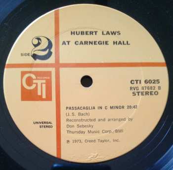 CD Hubert Laws: Carnegie Hall