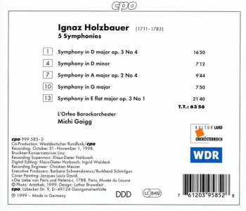 CD Ignaz Jakob Holzbauer: Five Symphonies