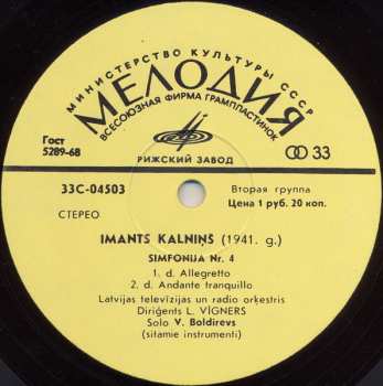 LP Imants Kalniņš: 4. Simfonija