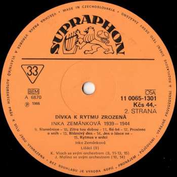 LP Inka Zemánková: Dívka K Rytmu Zrozená (1939▪1944)