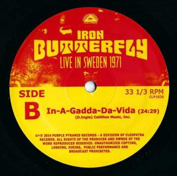 LP Iron Butterfly: Live In Sweden 1971