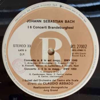 2LP/Zestaw pudełkowy Johann Sebastian Bach: I 6 Concerti Brandeburghesi