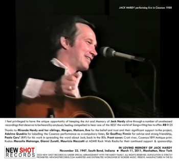 CD Jack Hardy: Southern Comfort (Live Trio Recording 1988)