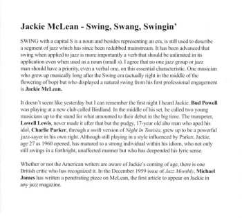 CD Jackie McLean: Swing, Swang, Swingin'