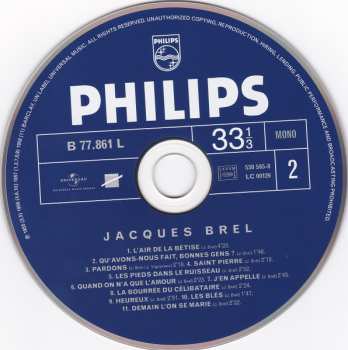 5CD/Zestaw pudełkowy Jacques Brel: Enregistrements Philips 1954-1961