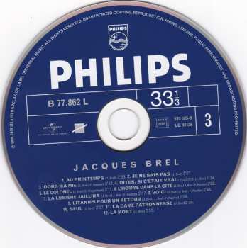 5CD/Zestaw pudełkowy Jacques Brel: Enregistrements Philips 1954-1961