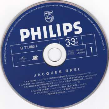 5CD/Zestaw pudełkowy Jacques Brel: Enregistrements Philips 1954-1961