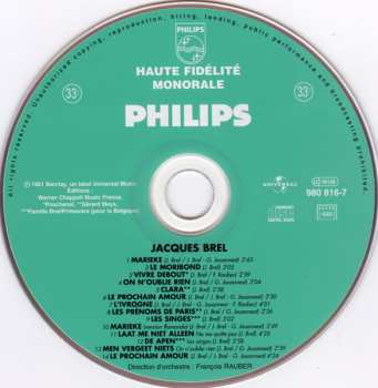 CD Jacques Brel: Marieke