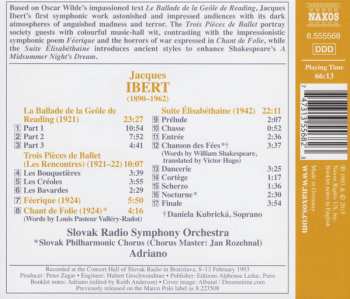 CD Jacques Ibert: The Ballad Of Reading Gaol • Three Ballet Pieces • Fairy • Song Of Madness • Elizabethan Suite