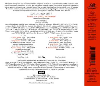 2CD James Tenney: Forms 1-4 - In Memoriam Edgar Varèse, John Cage, Stefan Wolpe, Morton Feldman LTD