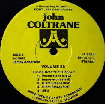 LP Jamey Aebersold: Eight Jazz Originals By John Coltrane