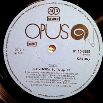 LP Ján Cikker: Slovenská Suita / Spomienky