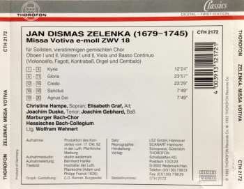 CD Jan Dismas Zelenka: Zelenka: Missa Votiva