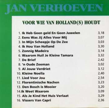 CD Jan Verhoeven: Voor Wie van Holland(s) Houdt