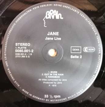 2LP Jane: Jane Live