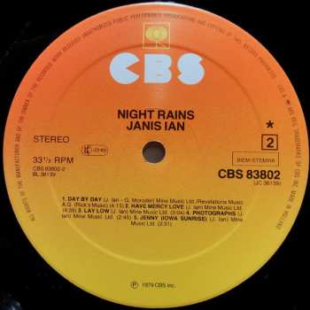 LP Janis Ian: Night Rains