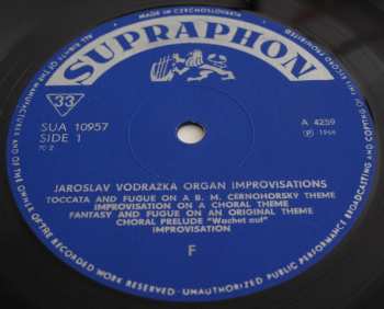 LP Jaroslav Vodrážka: Organ Improvisations