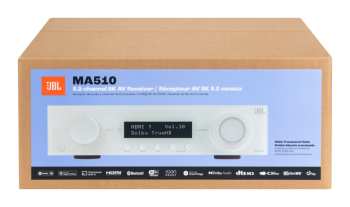 Technologia audio JBL MA510 - Av Zesilovač 5.2, 75 W, 8k, Wi-fi, Bluetooth, Dolby Vision - Bílý