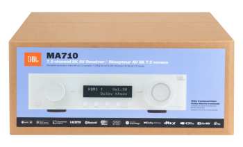Technologia audio JBL MA710 - Av Zesilovač 7.2, 110 W, 8k, Wi-fi, Bluetooth, Dolby Atmos + Vision - Bílý