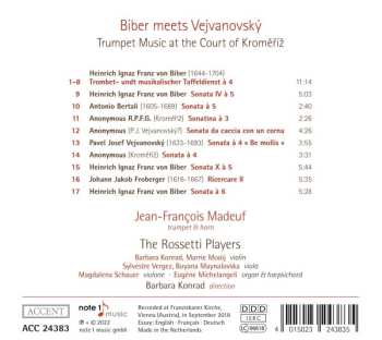 CD Jean-François Madeuf: Biber Meets Vejvanovský - Trumpet Music At The Court Of Kroměříž