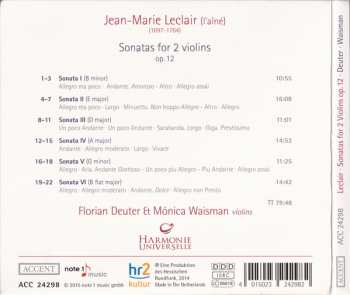 CD Florian Deuter: Sonatas For 2 Violins Op.12