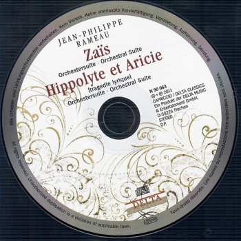 CD Jean-Philippe Rameau: Zaïs • Hippolyte Et Aricie: Orchestersuiten = Orchestral Suites