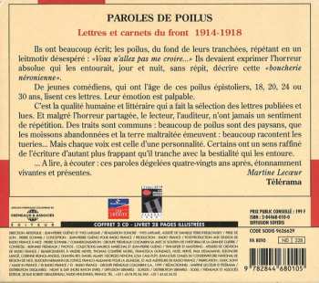 2CD Jean-Pierre Guéno: Paroles De Poilus. Lettres Et Carnets Du Front 1914-1918