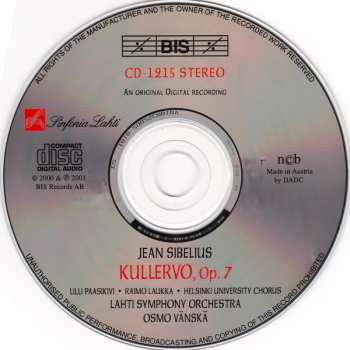 CD Jean Sibelius: Kullervo, Op.7