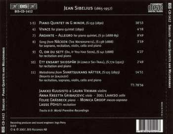 CD Jean Sibelius: Piano Quintets And Melodramas