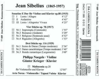 CD Jean Sibelius: Kammermusik