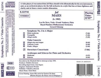 CD Jef Maes: Symphony No. 2 • Viola Concerto • Ouverture Concertante • Arabesque And Scherzo For Flute And Orchestra