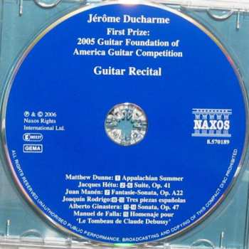 CD Jérôme Ducharme: Guitar Recital